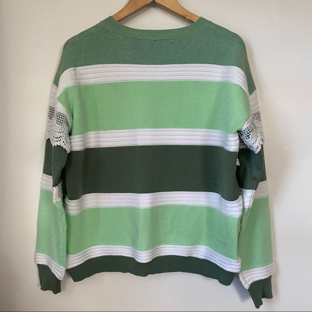 Pullover Patchwork Grandmacore Lace Long Sleeve S… - image 2